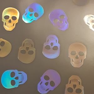 Set of 4 Halloween Holographic Skull placemats